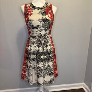 Revolve Parker XS Embroidered Sleeveless Ancho Mini Dress Poinsettia 100% SILK
